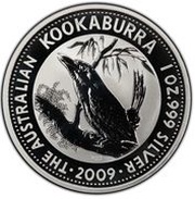 1 Dollar - Elizabeth II 4th Portrait - Australian Kookaburra - Silver Set, Australia, 2009 reverse image