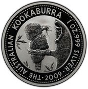 1 Dollar - Elizabeth II 4th Portrait - Australian Kookaburra - Silver Set, Australia, 2009 reverse image