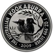 1 Dollar - Elizabeth II 4th Portrait - Australian Kookaburra - Silver Set, Australia, 2009 reverse image