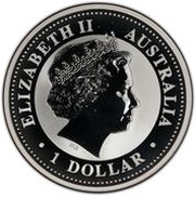 1 Dollar - Elizabeth II 4th Portrait - Australian Kookaburra - Silver Set obverse image