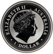 1 Dollar - Elizabeth II 4th Portrait - Australian Kookaburra - Silver Set obverse image