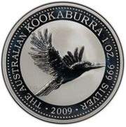 1 Dollar - Elizabeth II 4th Portrait - Australian Kookaburra - Silver Set, Australia, 2009 reverse image