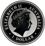 1 Dollar - Elizabeth II 4th Portrait - Australian Kookaburra - Silver Set obverse image