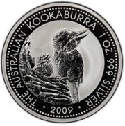 1 Dollar - Elizabeth II 4th Portrait - Australian Kookaburra - Silver Set, Australia, 2009 reverse image