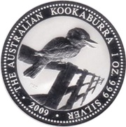 1 Dollar - Elizabeth II 4th Portrait - Australian Kookaburra - Silver Set, Australia, 2009 reverse image