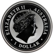 1 Dollar - Elizabeth II 4th Portrait - Australian Kookaburra - Silver Set obverse image