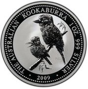 1 Dollar - Elizabeth II 4th Portrait - Australian Kookaburra - Silver Set, Australia, 2009 reverse image