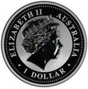 1 Dollar - Elizabeth II 4th Portrait - Australian Kookaburra - Silver Set obverse image
