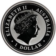 1 Dollar - Elizabeth II 4th Portrait - Australian Kookaburra - Silver Set obverse image