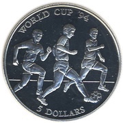 5 Dollars - Elizabeth II World Cup '94, Cook Islands, 1991 reverse image