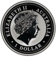 1 Dollar - Elizabeth II 4th Portrait - Australian Kookaburra - Silver Set obverse image