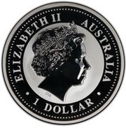 1 Dollar - Elizabeth II 4th Portrait - Australian Kookaburra - Silver Set obverse image