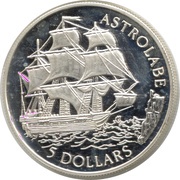 5 Dollars - Elizabeth II Discovery of America, Cook Islands, 1992 reverse image