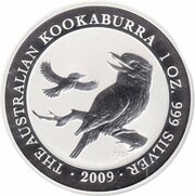 1 Dollar - Elizabeth II 4th Portrait - Australian Kookaburra - Silver Set, Australia, 2009 reverse image