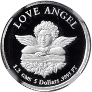 5 Dollars - Elizabeth II Love Angel reverse image