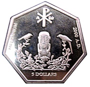 5 Dollars - Elizabeth II Millennium, Cook Islands, 1999 reverse image