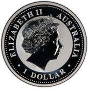 1 Dollar - Elizabeth II 4th Portrait - Australian Kookaburra - Silver Set obverse image