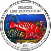 5 Dollars - Elizabeth II Comber, Cook Islands, 2000 reverse image