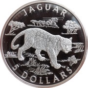 5 Dollars - Elizabeth II Jaguar, Cook Islands, 2002 reverse image