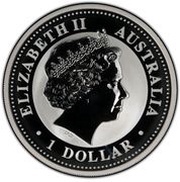 1 Dollar - Elizabeth II 4th Portrait - Australian Kookaburra - Silver Set obverse image
