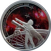 1 Dollar - Elizabeth II 4th Portrait - International Year of Astronomy - Silver Proof, Australia, 2009 reverse image