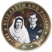 5 Dollars - Elizabeth II Diamond Wedding Anniversary, Cook Islands, 2007 reverse image