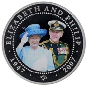 5 Dollars - Elizabeth II Diamond Wedding Anniversary, Cook Islands, 2007 reverse image
