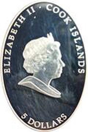 5 Dollars - Elizabeth II Lourdes, hologram obverse image