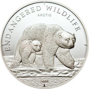 5 Dollars - Elizabeth II Polar Bears, Cook Islands, 2008 reverse image