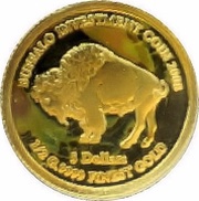 5 Dollars - Elizabeth II Buffalo; Gold Bullion Coinage, Cook Islands, 2008 reverse image