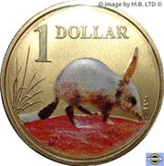 1 Dollar - Elizabeth II 4th Portrait - Land Series - Bilby, Australia, 2009 reverse image