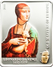 5 Dollars - Elizabeth II Leonardo da Vinci; selective gilding, Cook Islands, 2009 reverse image