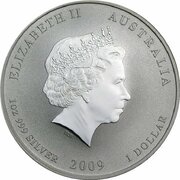 1 Dollar - Elizabeth II 4th Portrait - Year of the Ox - Silver Bullion Coin obverse image