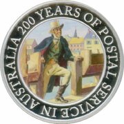 1 Dollar - Elizabeth II 4th Portrait - 200 Years of Postal Services in Australia - Silver Proof, Australia, 2009 reverse image