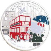 5 Dollars - Elizabeth II Hello Kitty, Cook Islands, 2009 reverse image