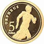 5 Dollars - Elizabeth II Orpheus, Cook Islands, 2009 reverse image