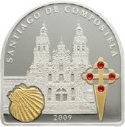5 Dollars - Elizabeth II Santiago de Compostela, Cook Islands, 2009 reverse image
