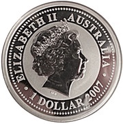 1 Dollar - Elizabeth II 4th Portrait - Year of the Ox - Silver Bullion Coin obverse image