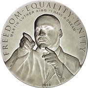 5 Dollars - Elizabeth II Martin Luther King, Cook Islands, 2010 reverse image