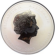 1 Dollar - Elizabeth II 4th Portrait - Year of the Ox - Silver Colourised obverse image