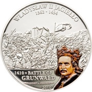 5 Dollars - Elizabeth II Ladislaus II Jagiellon: Battle of Grunwald, Cook Islands, 2010 reverse image