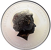 1 Dollar - Elizabeth II 4th Portrait - Year of the Ox - Silver Gilded obverse image