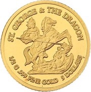 5 Dollars - Elizabeth II St. George and the Dragon, Cook Islands, 2010 reverse image