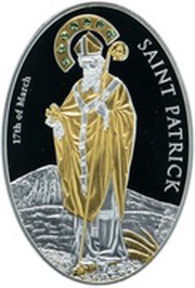 5 Dollars - Elizabeth II Saint Patrick, Cook Islands, 2010 reverse image