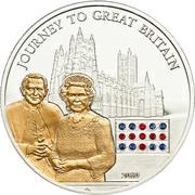 5 Dollars - Elizabeth II Journey to Great Britain, Cook Islands, 2010 reverse image