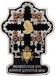 5 Dollars - Elizabeth II 5th Year of Pope Benedict XVI's Pontificate, Cook Islands, 2010 reverse image