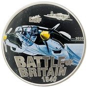 5 Dollars - Elizabeth II Heinkel He III, Cook Islands, 2010 reverse image