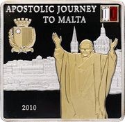5 Dollars - Elizabeth II Papal Visit to Malta, Cook Islands, 2010 reverse image