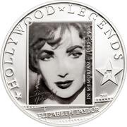 5 Dollars - Elizabeth II Liz Taylor in Memoriam, Cook Islands, 2011 reverse image