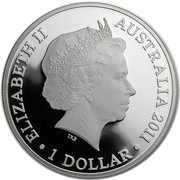 1 Dollar - Elizabeth II 4th Portrait - Kangaroo at Sunset - Silver Bullion obverse image